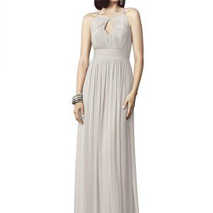 Dessy 2906...Full Length, Chiffon Dress....Oyster......Size 4.....NWT